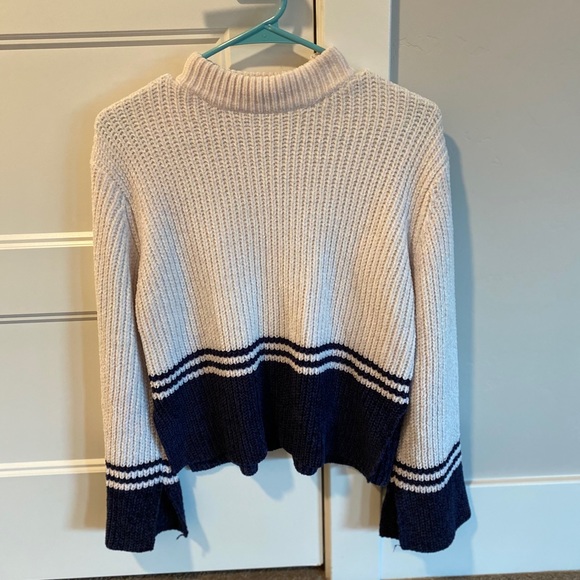 superdown cream & navy blue mock neck sweater - Picture 5 of 6